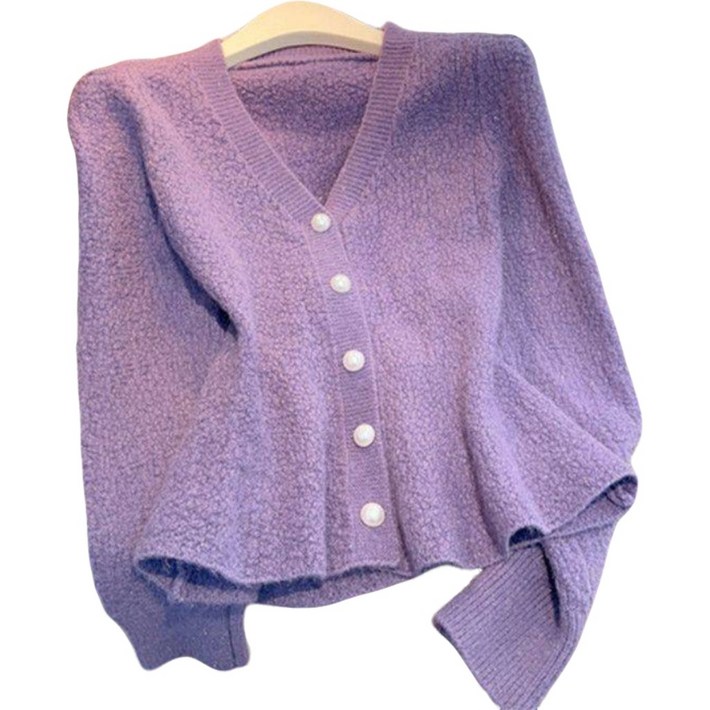 JoYouth  여성용 페플럼 니트 가디건 PER89