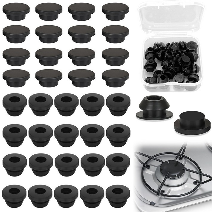 36개 고무 플러그 5mm 실리콘 스냅인 잠금 구멍 플러그, 실리콘 고무 구멍 플러그, 실리콘 잠금 구멍 플러그 솔리더,도메틱 Smev Thetford와 호환되는 보호 고무 플러그