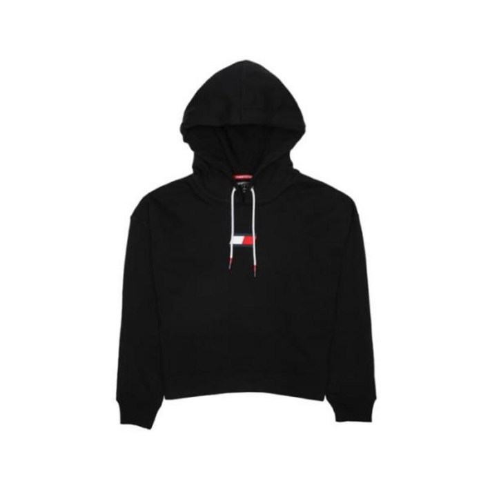 타미힐피거 LS 드롭 숄더 후드티 블랙 TP2T0123BLK