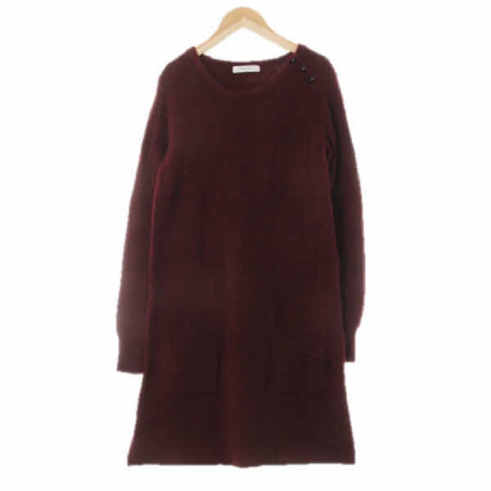 4373 빈폴 멜란지와인 울 어깨쓰리버튼원피스 95