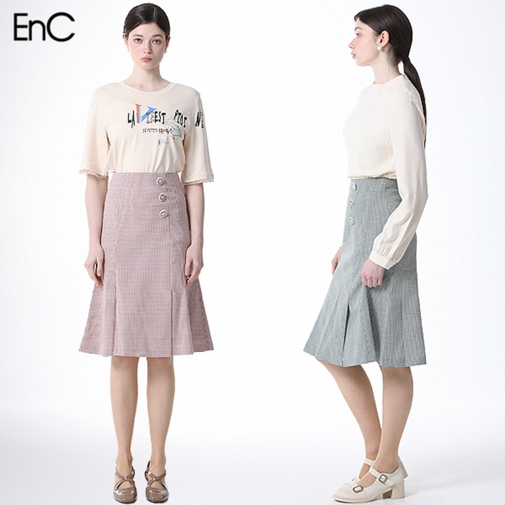 EnC 머메이드 체크 스커트 택가격 219000원