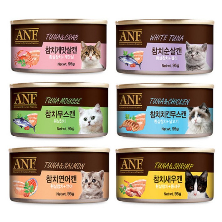 ANF 캣 에이앤에프캔(ANF CAN) 95g 고양이 습식 간식 - 6종 4개씩 24개입
