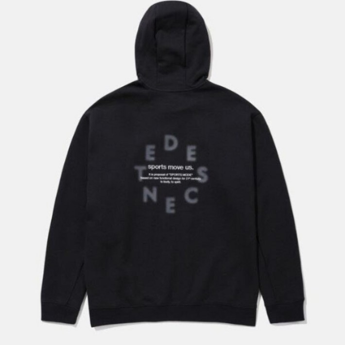 데상트 M 후드티 UQC SQ123UHD21BLK 백그래픽 후드 티셔츠  BLACK