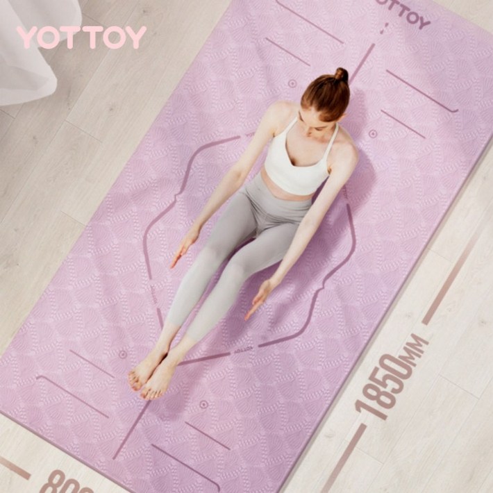 YOTTOY 요토이 리얼 TPE 두꺼운 요가매트 1.2cm 빅사이즈 핑크 퍼플, 핑크, 1개