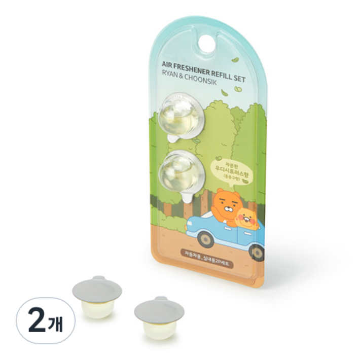 카카오프렌즈 차량용방향제 송풍구형 정품 리필 2개입
