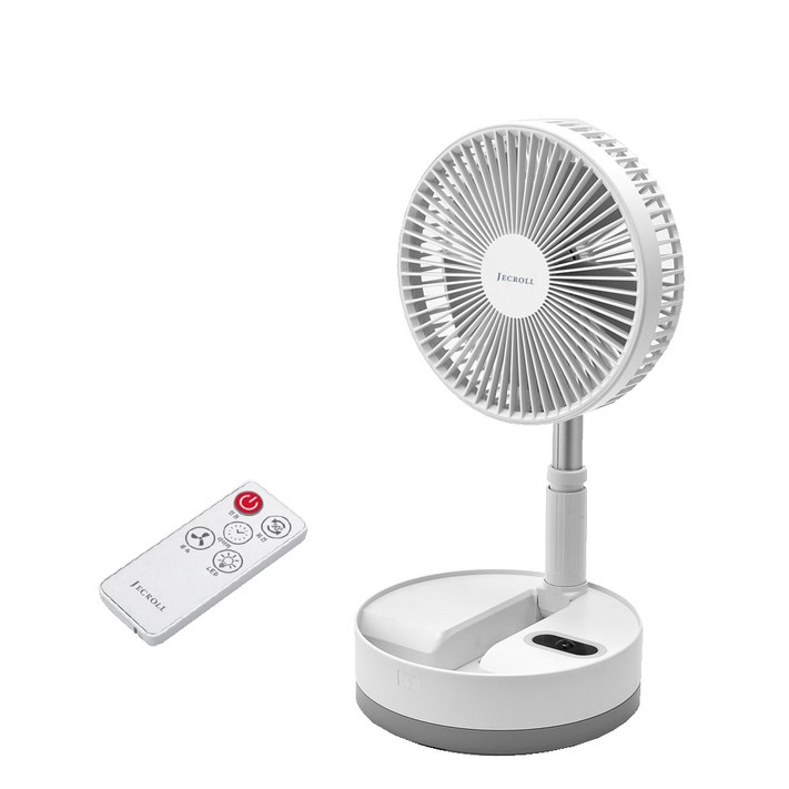 제크롤 접이식 무선 리모컨 휴대용 선풍기, JKF1080W, 화이트