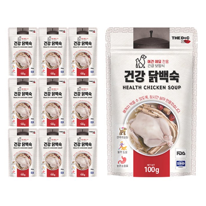 더독 건강 강아지간식 파우치, 닭백숙, 100g, 10개 더독 건강 강아지간식 파우치, 닭백숙, 100g, 10개
