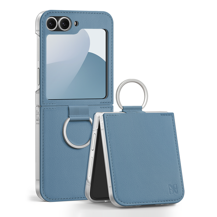 어썸디자인 플랫 수제 가죽 휴대폰 케이스  링 세트