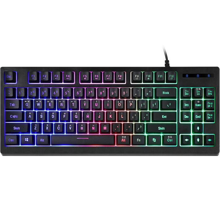 앱코 HACKER K150 텐키리스 레인보우 LED 게이밍 멤브레인 키보드 앱코 HACKER K150 텐키리스 레인보우 LED 게이밍 멤브레인 키보드
