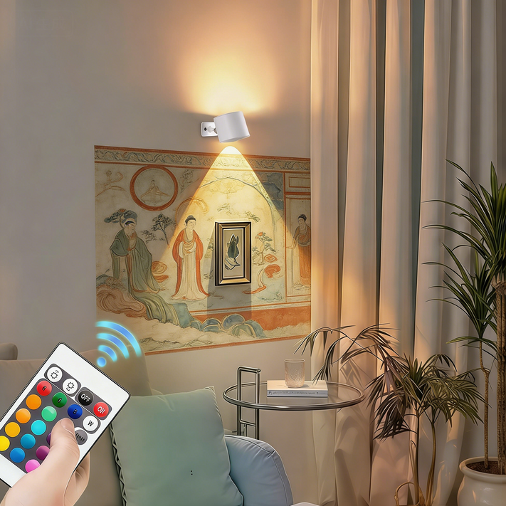 KEMEI  2 in 1  LED 무선 자석 부착형 벽등 충전식 색변환 무드등 대용량 배터리