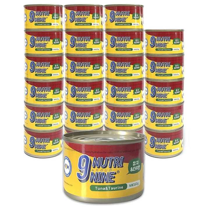 순수참치 뉴트리나인 참치 타우린 160g 24개 고양이캔 습식사료 캔 길고양이 간식 통조림 고양이밥 고양이먹이, 참치 타우린, 160g, 24개
