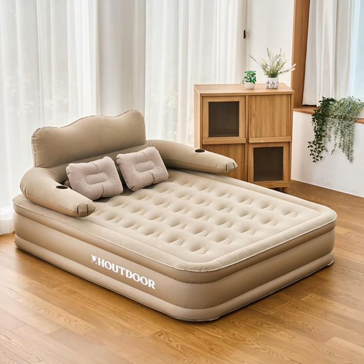 하웃 원터치 에어 소파 베드 에어침대 에어매트 간이침대, 샌드 하웃 원터치 에어 소파 베드 에어침대 에어매트 간이침대, 샌드