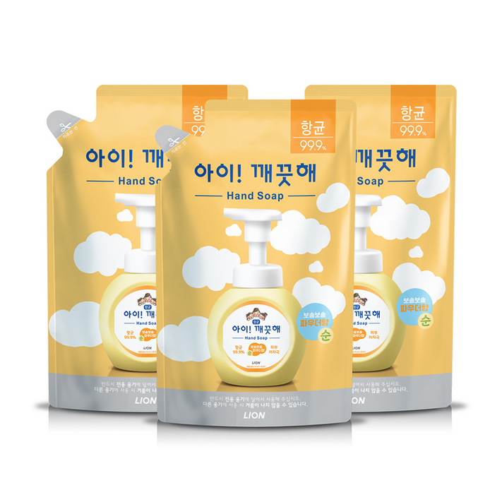 아이깨끗해 순 폼 핸드 솝 파우더향, 3개, 450ml