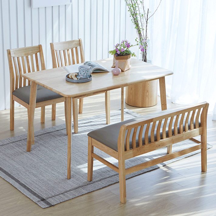 베스트리빙 캔버라 스칸디 제시 4인 원목 or 세라믹 식탁 4인용 세트포세린 상판원목 프레임, 의자2벤치1 포함 방문설치 3종 2color, 1200원목식탁내츄럴