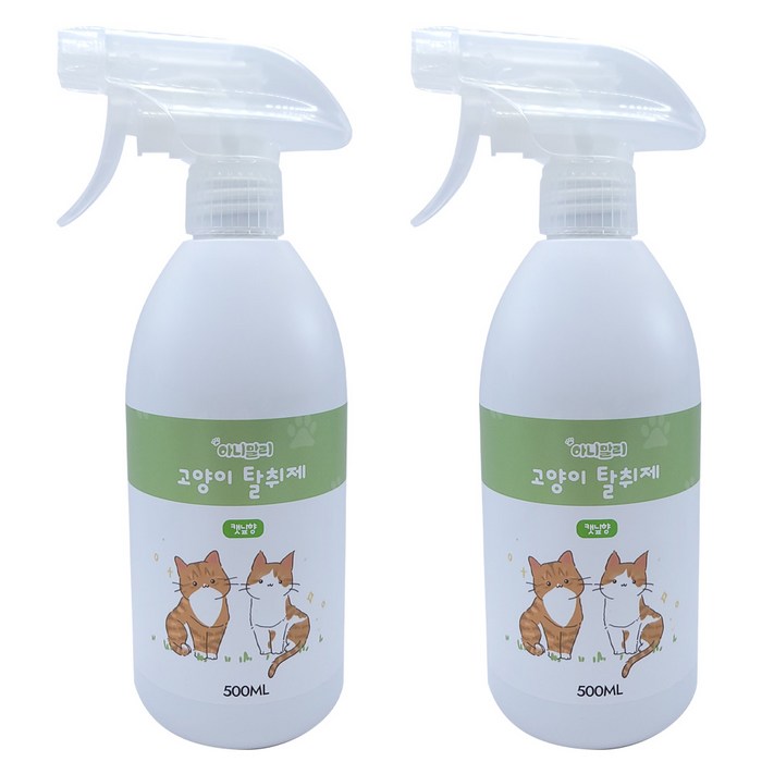 아니말리 고양이탈취제 캣닢향 화장실 모래 냄새제거, 2개, 500ml