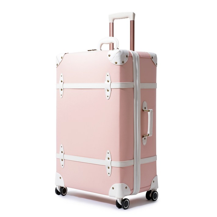 urecity 클래식 빈티지 하드 캐리어 여성 여행용 캐리어 360도 회전 휠 기내용 중형 대형