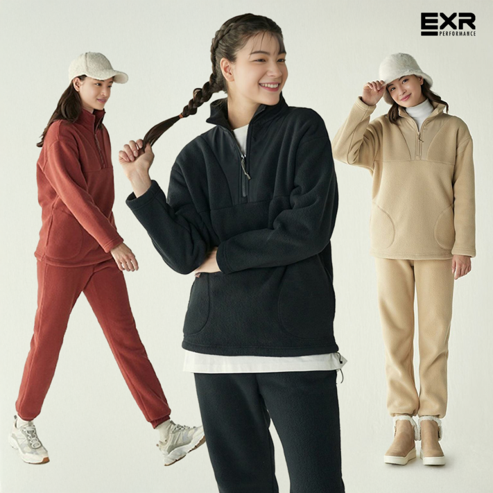 EXR 남여 기모 후리스 아노락조거팬츠 세트