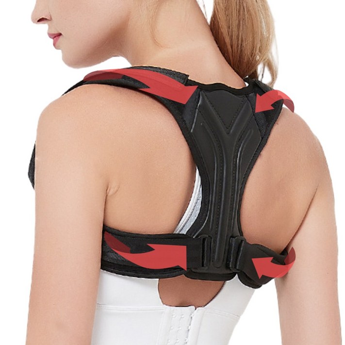 QXO 굽은 등 어깨 라운드숄더 바른 자세 밴드 남녀공용, S가슴둘레 7085cm