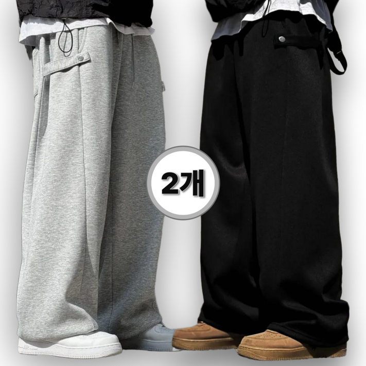 11 시온 사이드 스냅 와이드 트레이닝팬츠