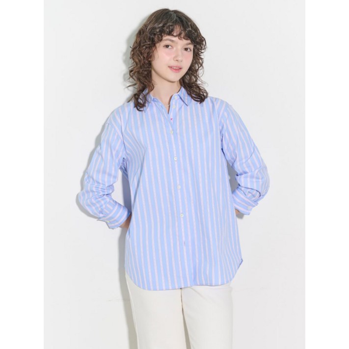 매장정품 빈폴 BEANPOLE LADIES B. my 클래식 스트라이프 오버핏 셔츠 블루 BF5264N08P BF5264N08P 87172