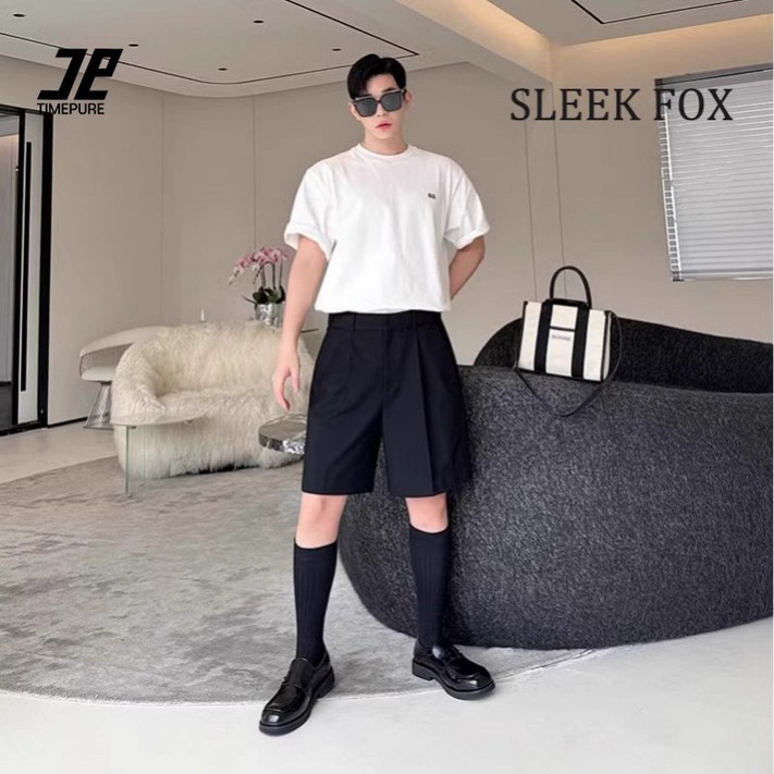 여름 남자 릴렉스핏 와이드 슬랙스 반바지 캐주얼 세미 와이드 팬츠 빅사이즈 남성 5부 정장 바지