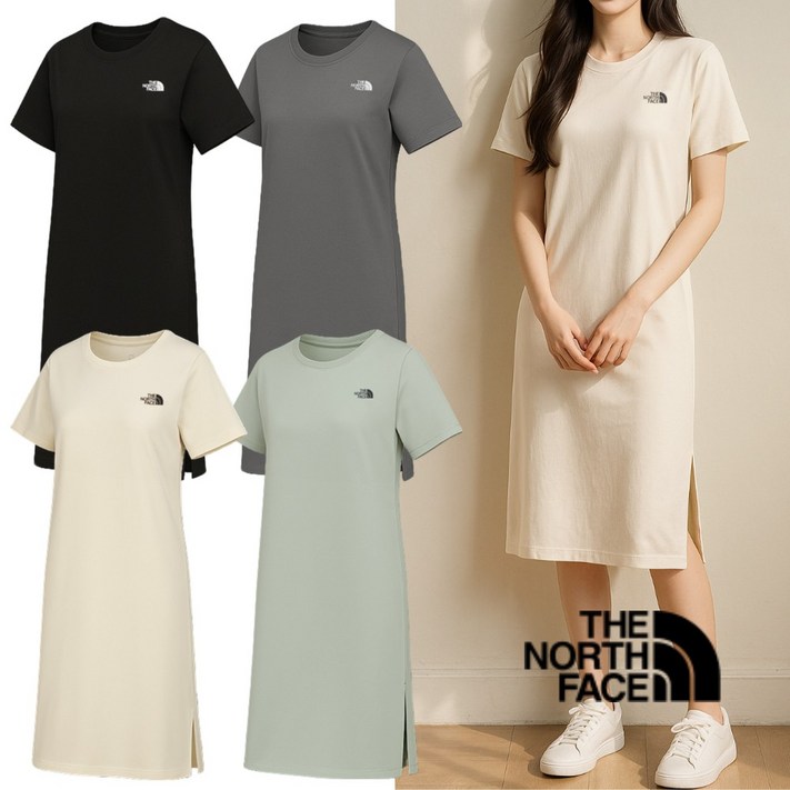 노스페이스 반팔 티셔츠원피스 루즈핏 면원피스