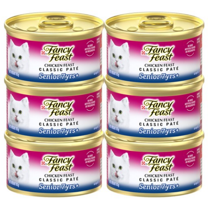 팬시피스트 시니어 고양이 주식캔, 닭, 85g, 6개