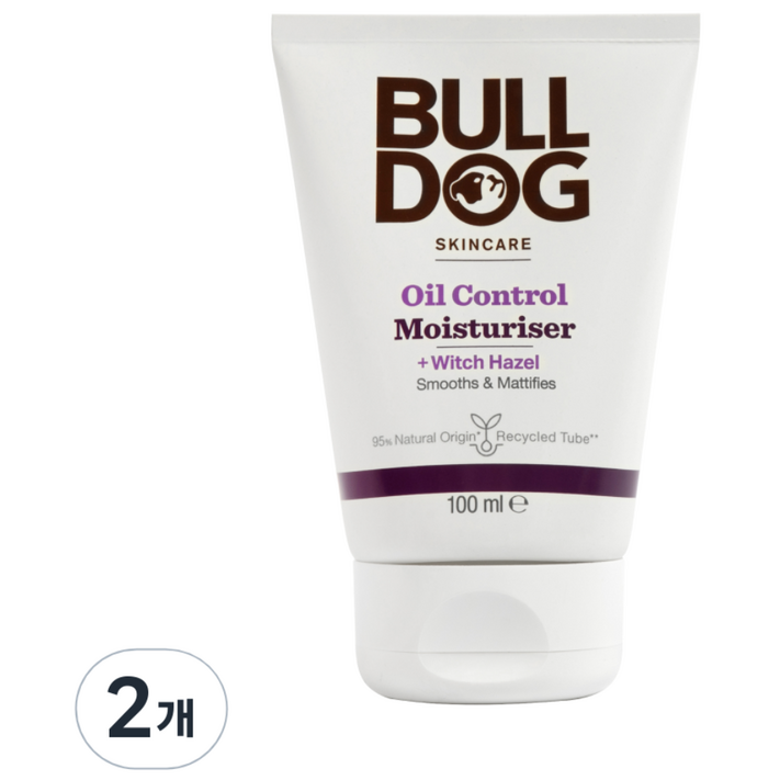 불독 오일 컨트롤 모이스처라이저 지성 모공피부용 피지조절 남성 올인원 로션, 2개, 100g
