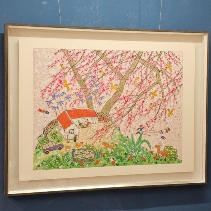 제주풍경 이왈종 한정판 판화  제주 생활의 중도 대형액자 거실 호텔 현관입구 인테리어 그림액자