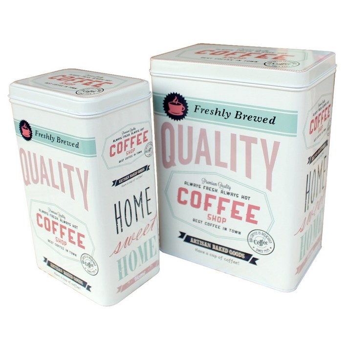 베이직 커피 틴케이스 아이보리 2p