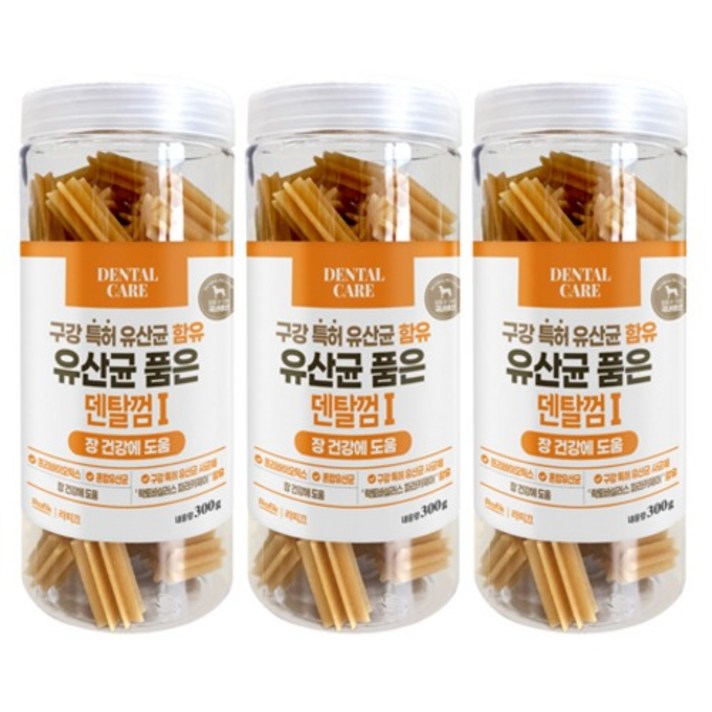라피끄 강아지 유산균 품은 덴탈껌, 300g, 3개, 장 건강 라피끄 강아지 유산균 품은 덴탈껌, 300g, 3개, 장 건강