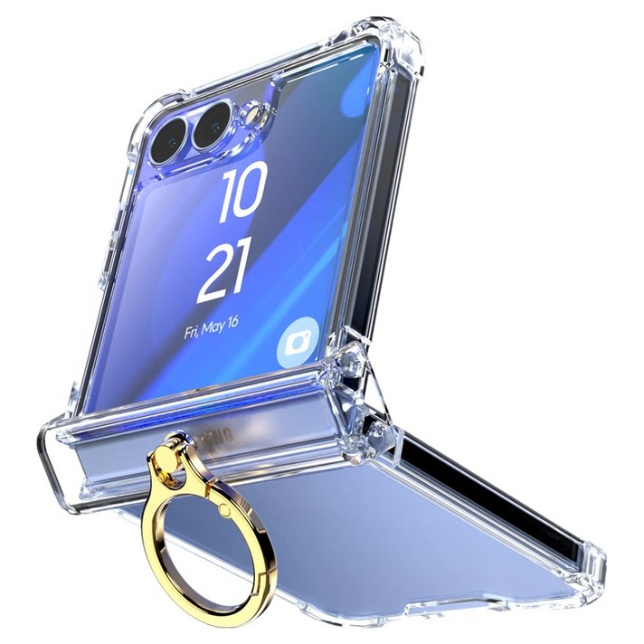 구스페리 클리어 커버 with 링 흰지보호 풀커버 휴대폰 케이스