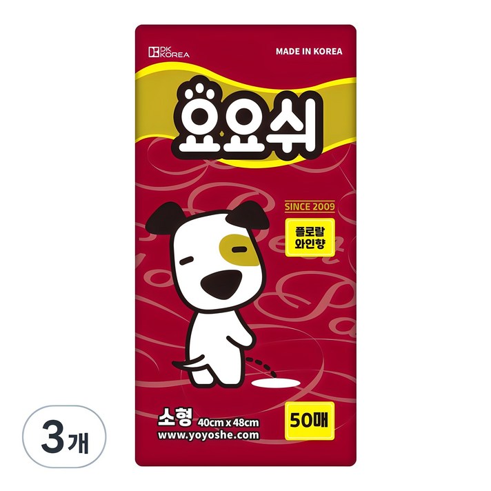 요요쉬 강아지 배변패드 플로랄와인향 요요쉬 강아지 배변패드 플로랄와인향