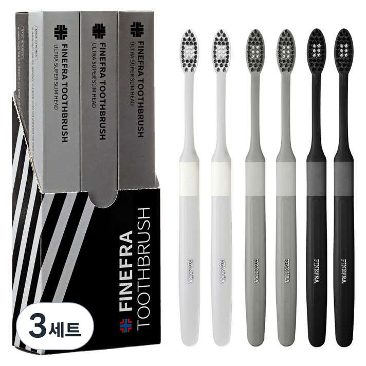 파인프라 슈퍼슬림헤드 미세모 칫솔 3종 x 2p, 3세트