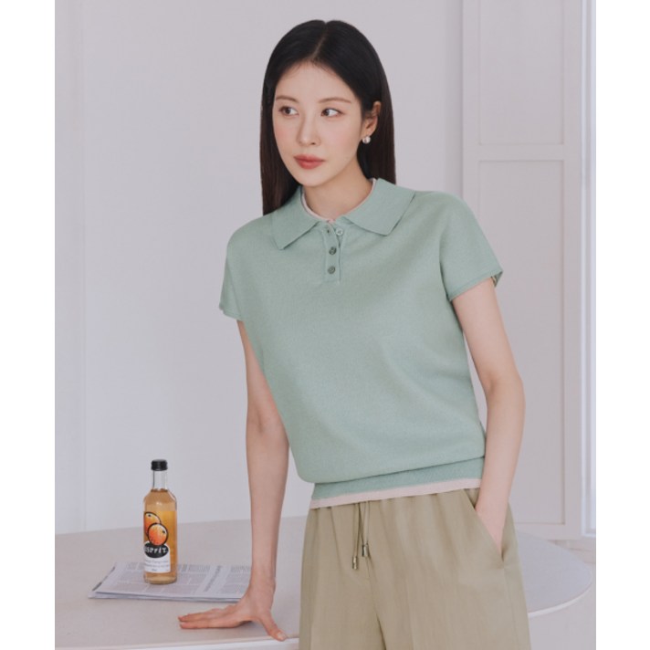 더엣지 THEATG 3PA 25SS 프렌치 린넨혼방 시어 카라니트 757993