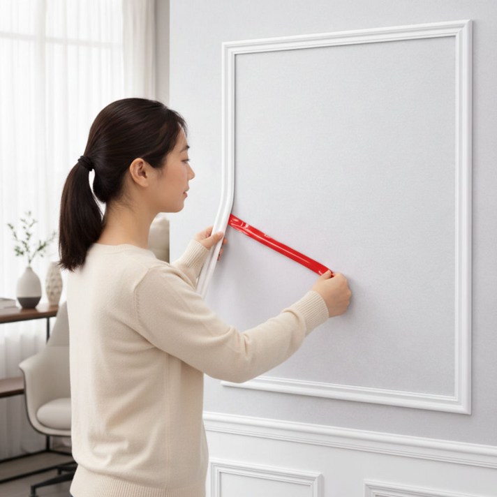 블레오 잘라쓰는 벽장식띠 웨인스코팅 접착식 몰딩 테이프 3미터