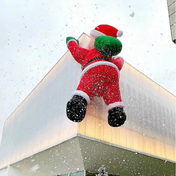 벽타는 산타 대형 풍선 이벤트 크리스마스 카페 야외 장식