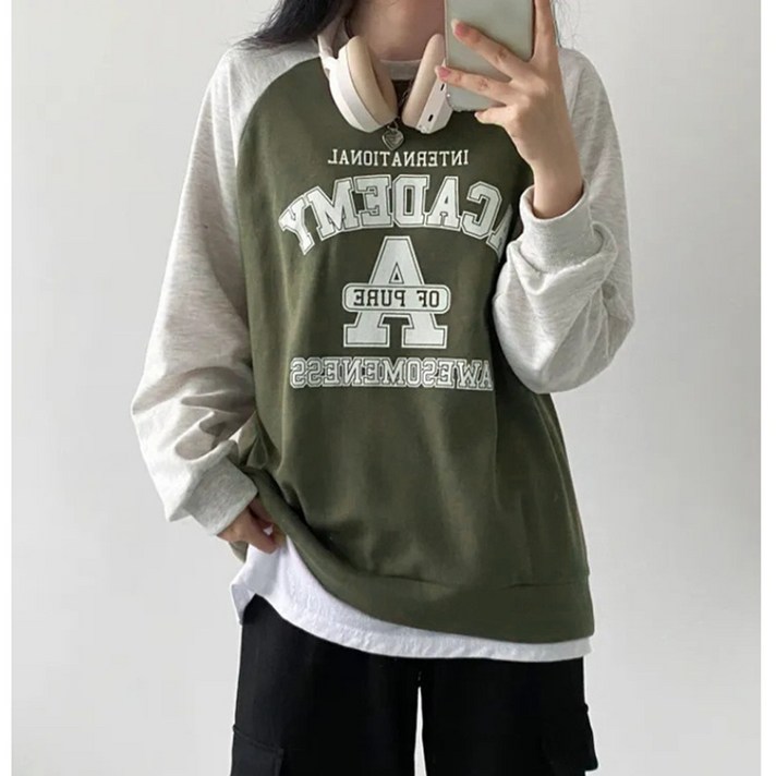 미르마루 아카데미 Free88 빅사이즈여성의류 긴팔 롱티셔츠 봄 가을 간절기 박시핏 루즈핏 오버핏 라운드 신상 코디 패션 박스티