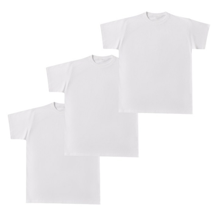 111 베이직 남녀공용 200g 코튼 순면 티셔츠 라운드 반팔티 반팔면티 3장 FINALSENSE