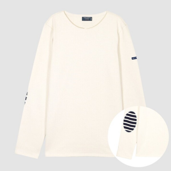 세인트제임스 25SS 메르디앙 엘보패치 스트라이프 남녀공용 티셔츠 0844ECRUNAVYECRU