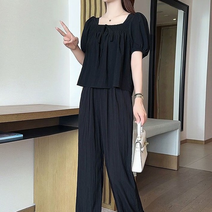 썸머 프릴 루즈핏 투피스 세트 3color 하객룩 데이트룩 바캉스룩