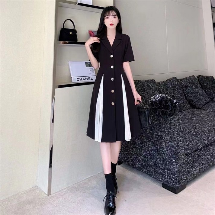 루스리더  여성 브이넥 정장 원피스 E913