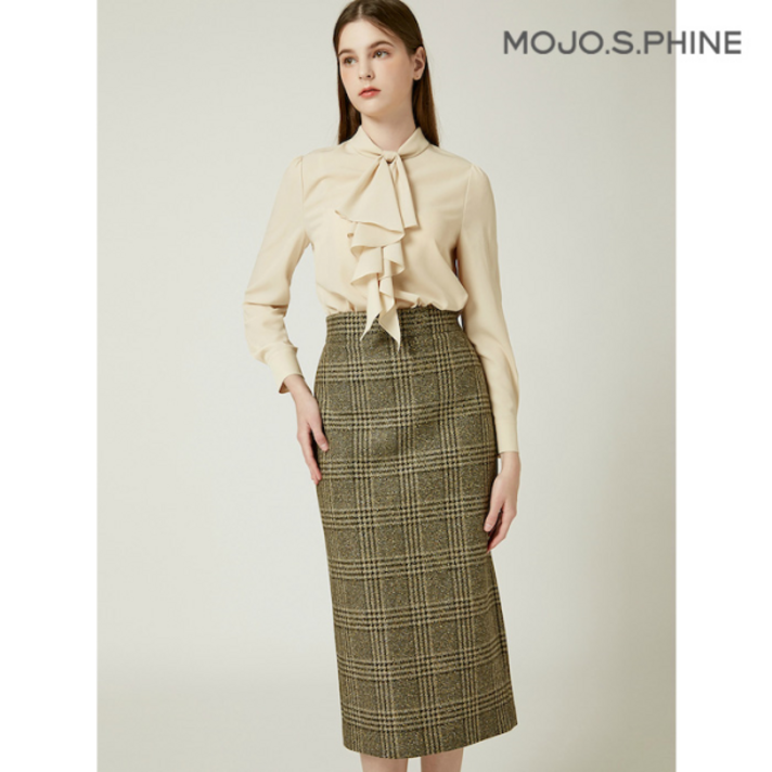 모조에스핀 러플 포인트 블라우스 LEJ234MSC026DH1608240