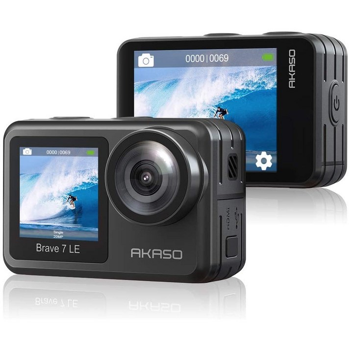 AKASO Brave 7 LE 4K30FPS 20MP WiFi 터치스크린 방수 액션캠 자전거 오토바이 블랙박스프로페셔널 버전, Brave7 LE