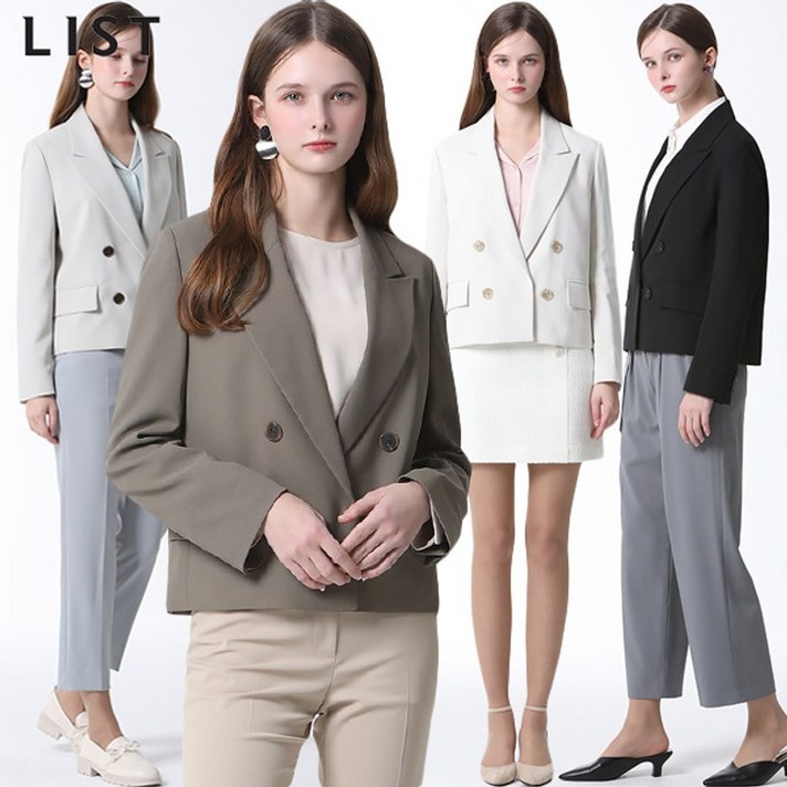 리스트 더블 브레스트 크롭 재킷 택가격 278000원