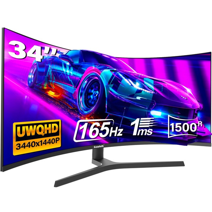 34인치 울트라 와이드 커브드 게이밍 모니터 1500R, 4k, UWQHD, 165hz, 219 와일드 커브드 모니터, Gawfolk 특가 할인중, 4K 165Hz 높이 조절 가능, 88cm