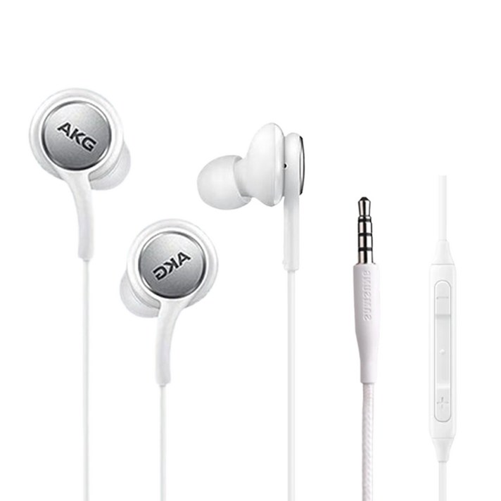 홈방구삼성전용 3.5 단자 유선이어폰 정품 AKG 스마트폰 갤럭시 노트북 인강 게이밍 S8 S9 S10 노트8 노트9, 화이트