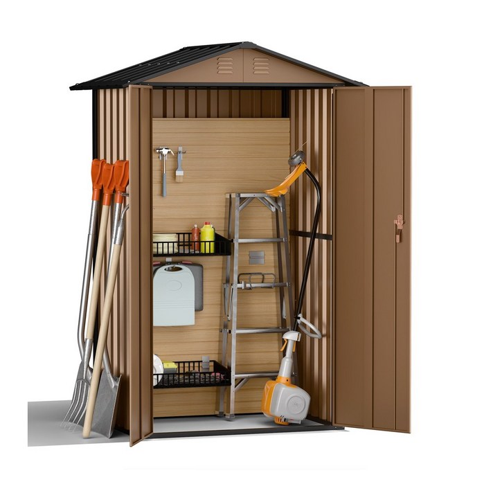 레드와이 조립식창고 4×3 조립이 쉬운 스틸창고 프리미엄 야외 미니 소형 이동식 간이 전원주택, 옵티머스 스틸4×3브라운