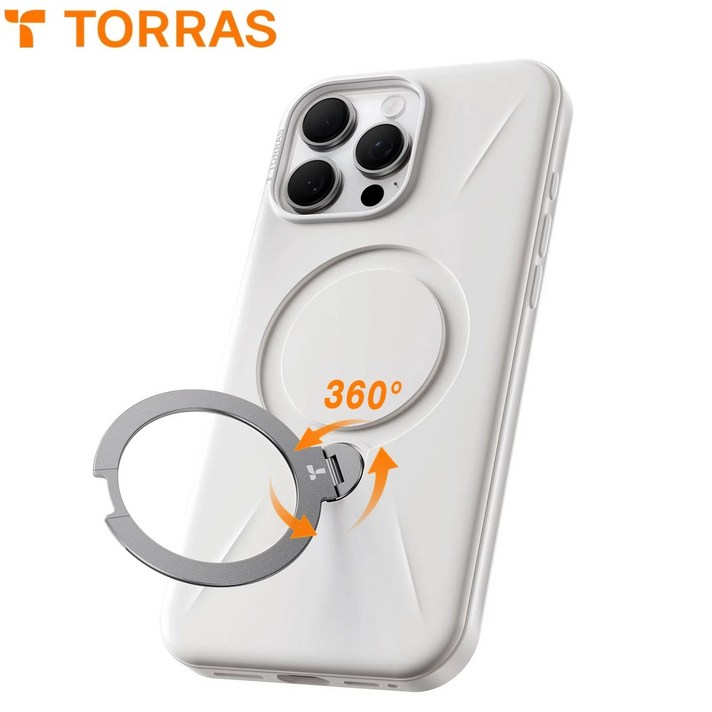 공식 TORRAS 토라스 360도 QPro 회전식 스탠드 밀리터리 등급 충격 방호 초강력 맥세이프 호환 반투명 PC 휴대폰 케이스 자유로운 각도로 당신의 삶을 향상시키세요