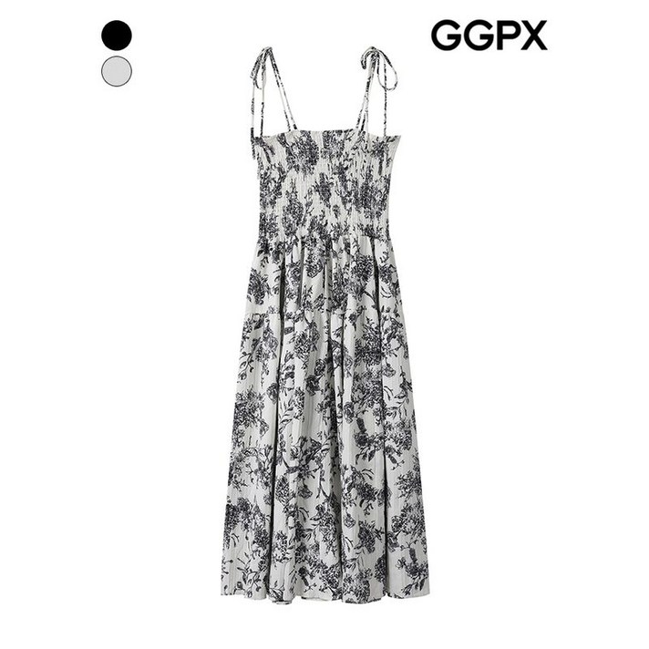 GGPX 스모크 뷔스티에 나염 원피스  GP6OP011F